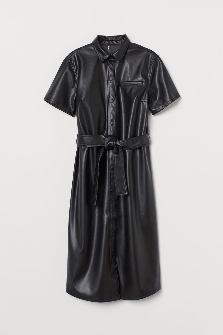 H & M - Faux Leather Dress - Black | H&M (US)