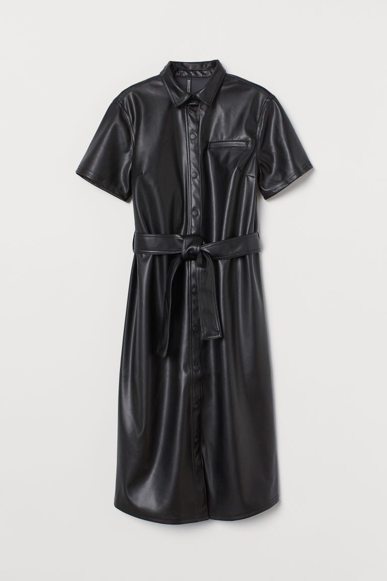 H & M - Faux Leather Dress - Black | H&M (US + CA)