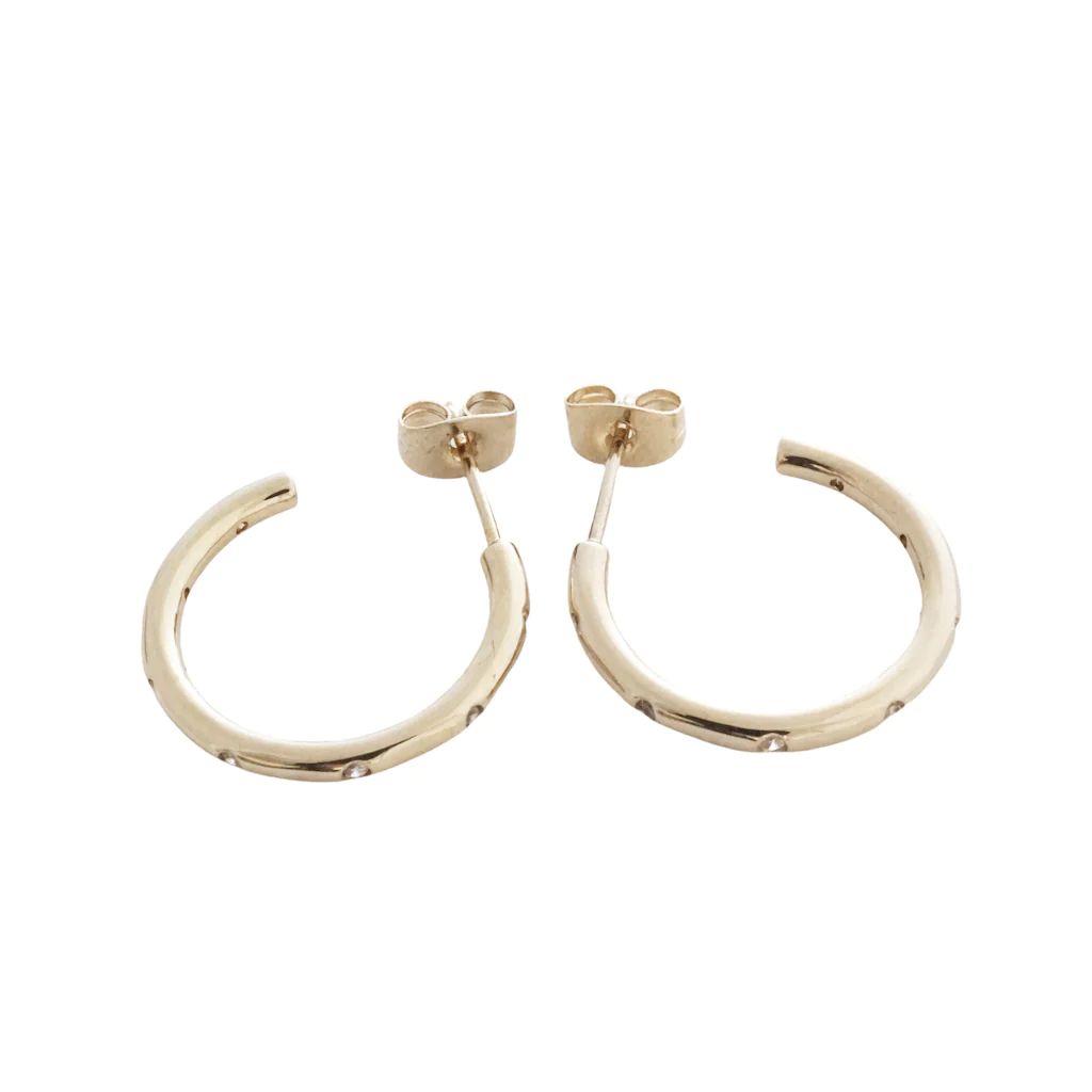 Dotted Crystal Hoops | HONEYCAT Jewelry