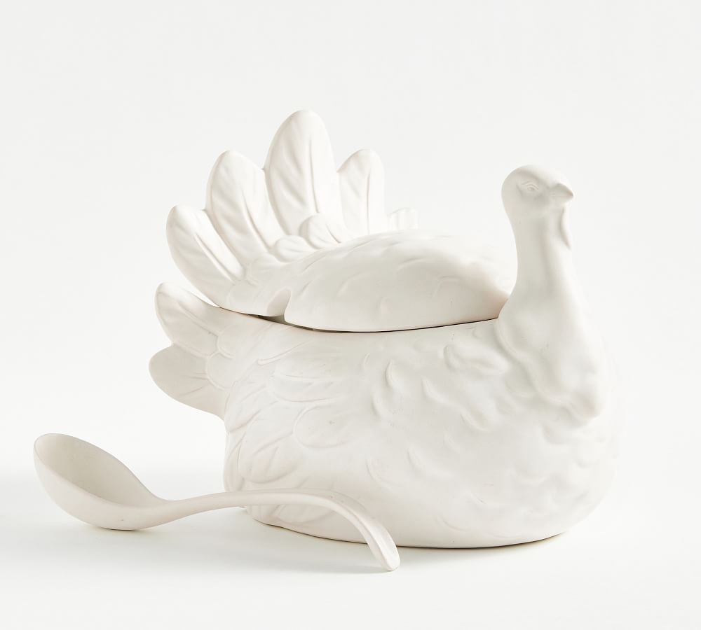 Rustic Turkey Shaped Stoneware Tureen | Pottery Barn (US)
