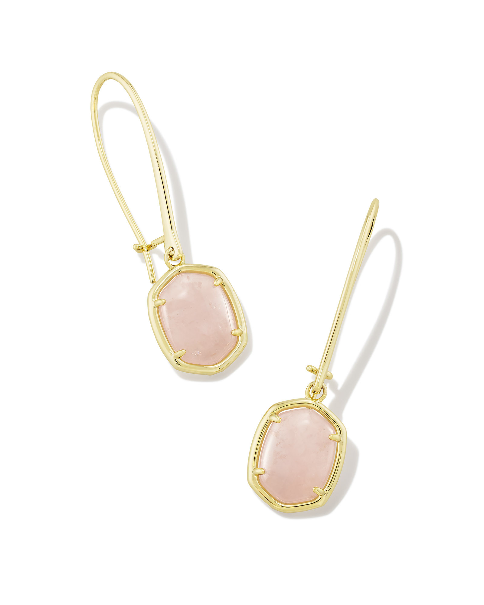Daphne Gold Wire Drop Earrings in Rose Quartz | Kendra Scott