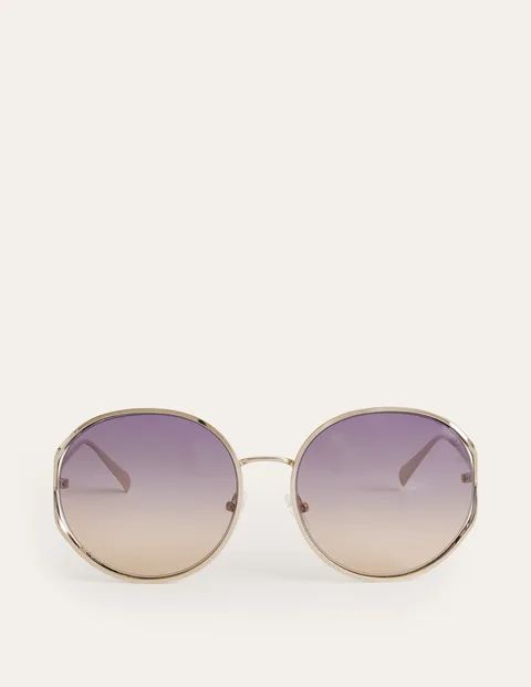 Wire Frame Round Sunglasses - Gold | Boden (US)