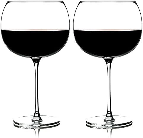 Greenline Goods Crystal Wine Balloon Glasses - 23.7 oz Large Modern Kitchen Cocktail Glassware Set - | Amazon (US)