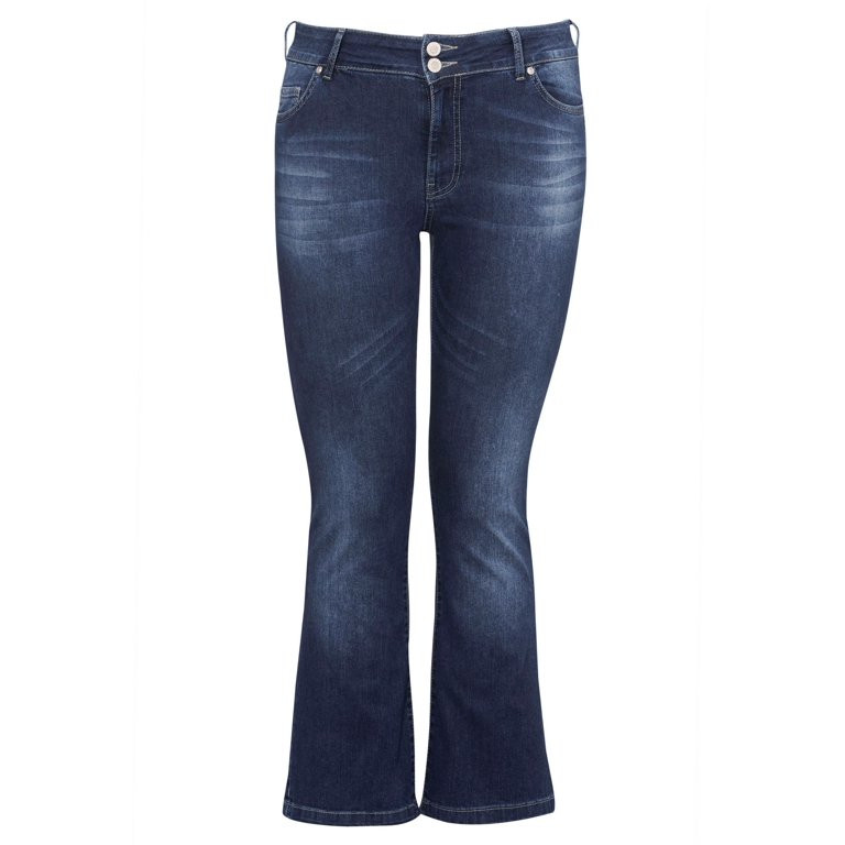 Ellos Women's Back Elastic Bootcut Jeans Jeans | Walmart (US)