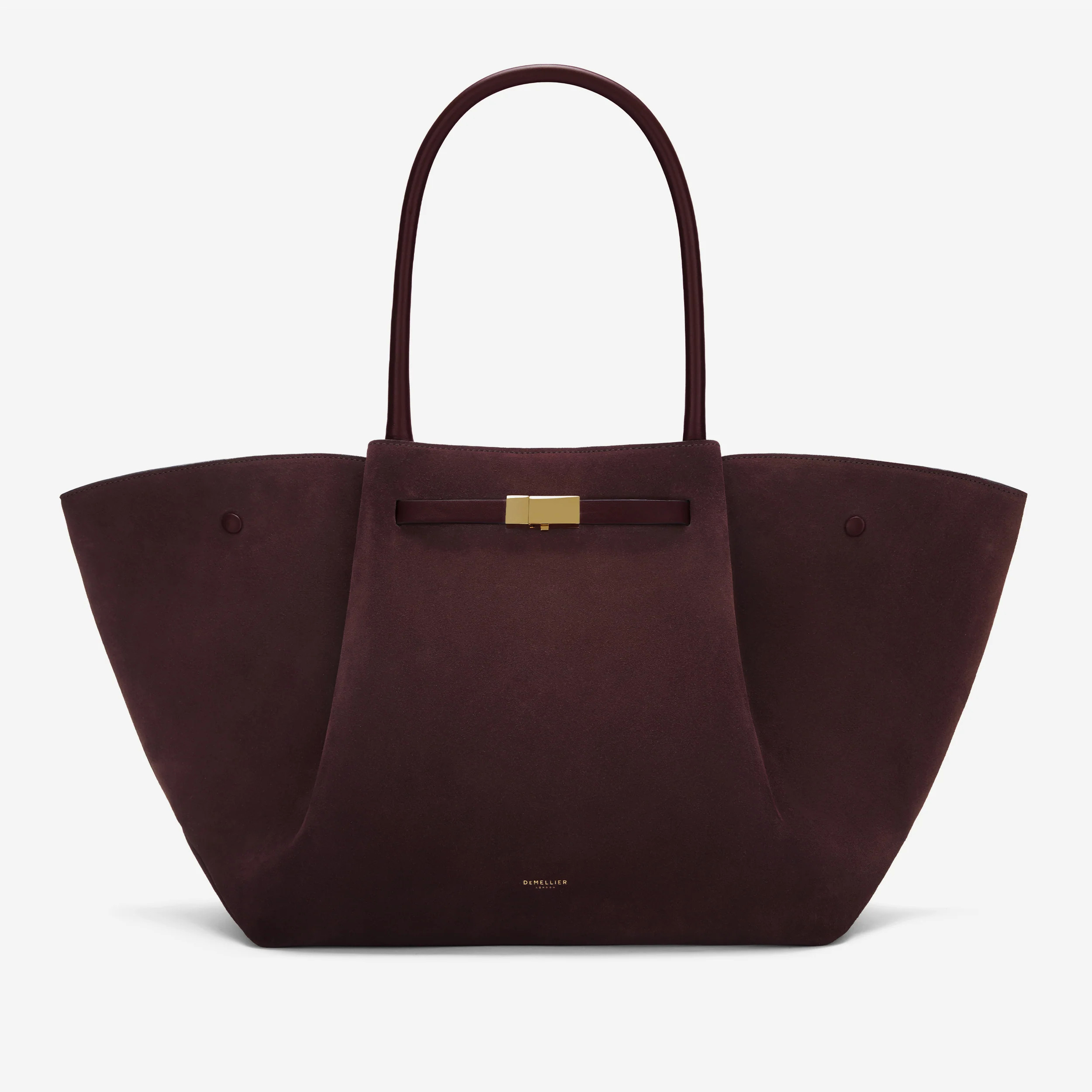 DeMellier The New York in Burgundy Suede & Burgundy Smooth Leather Shoulder bag | DeMellier