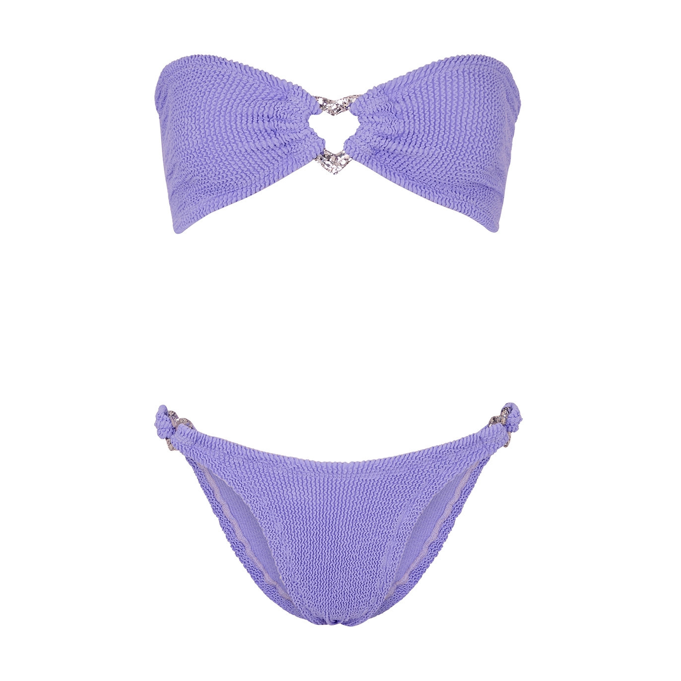 Hunza G Nicole Seersucker Bikini, Bikini, Lilac - One Size | Harvey Nichols (Global)