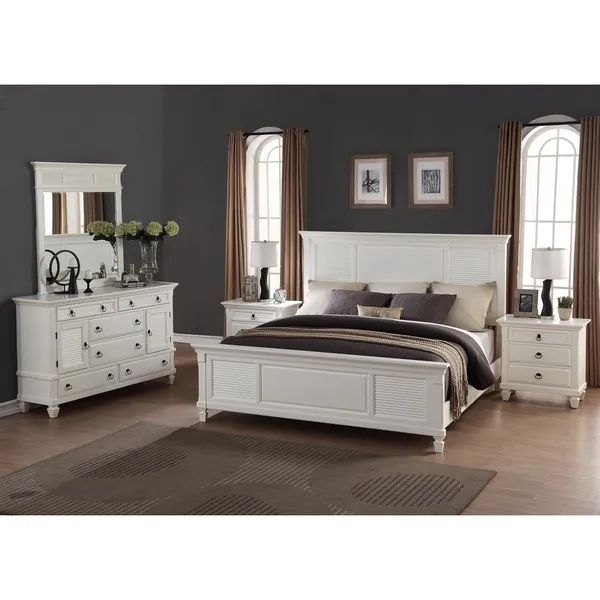Regitina White 5-Piece Queen-size Bedroom Furniture Set | Bed Bath & Beyond