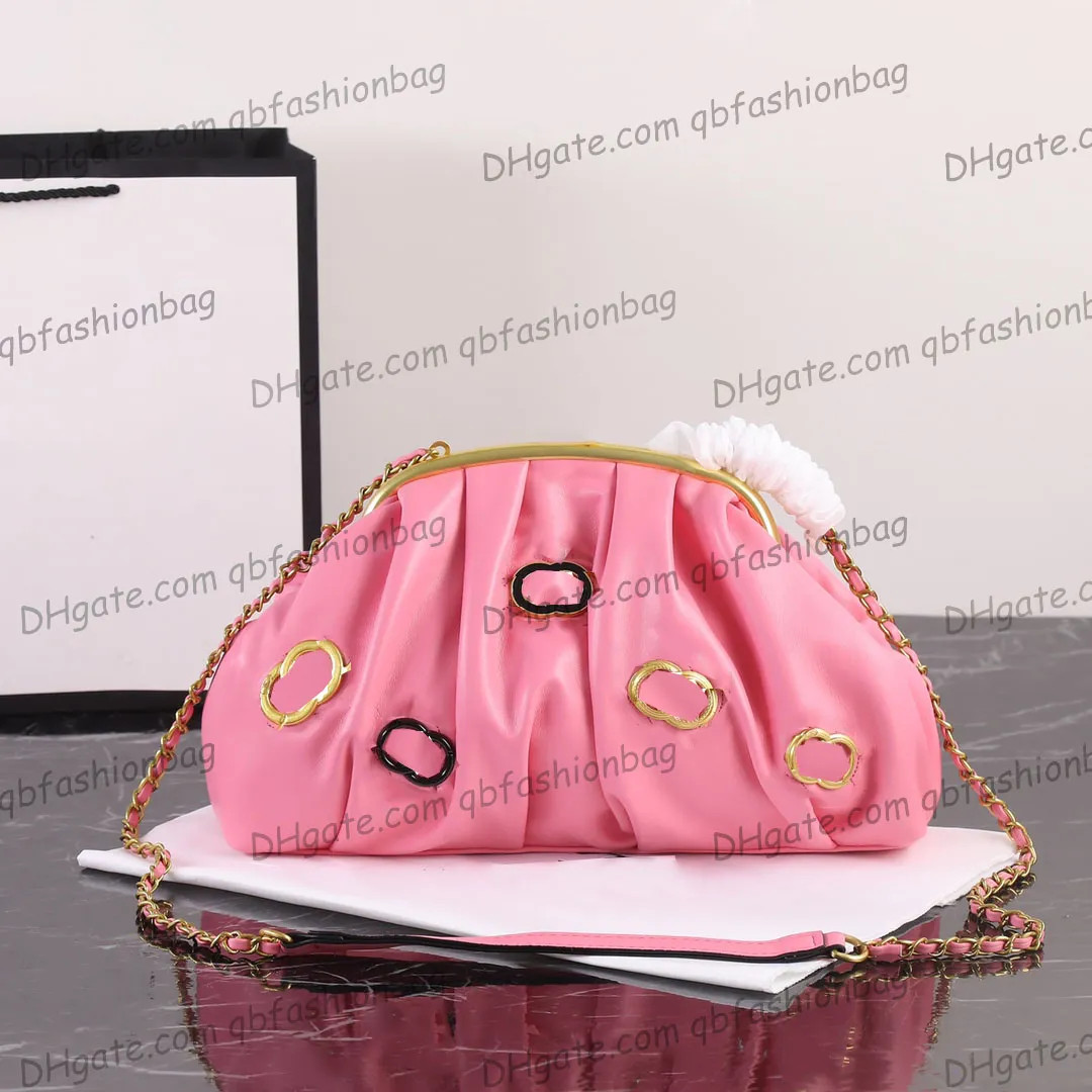 France Womens Evening Party Cloud Clip Bags With Enamel Gold Metal Badge Matelasse Chain Crossbod... | DHGate
