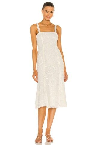 MAJORELLE Beth Midi Dress in White from Revolve.com | Revolve Clothing (Global)