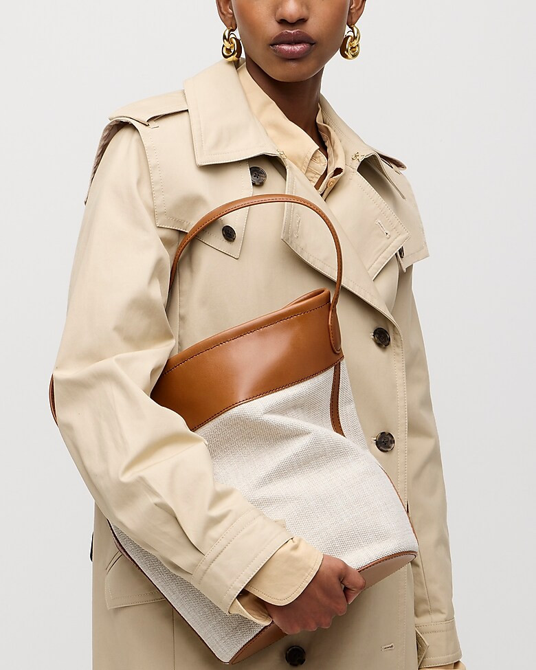 Berkeley bucket bag in leather and Spanish canvas | J. Crew US