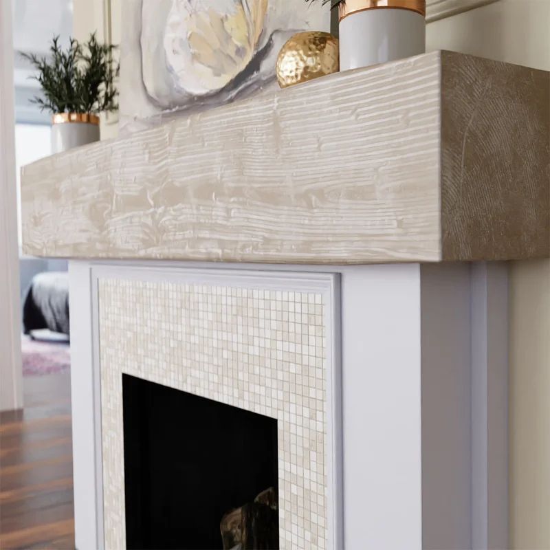 Sandblasted Faux Wood Fireplace Mantel | Wayfair North America