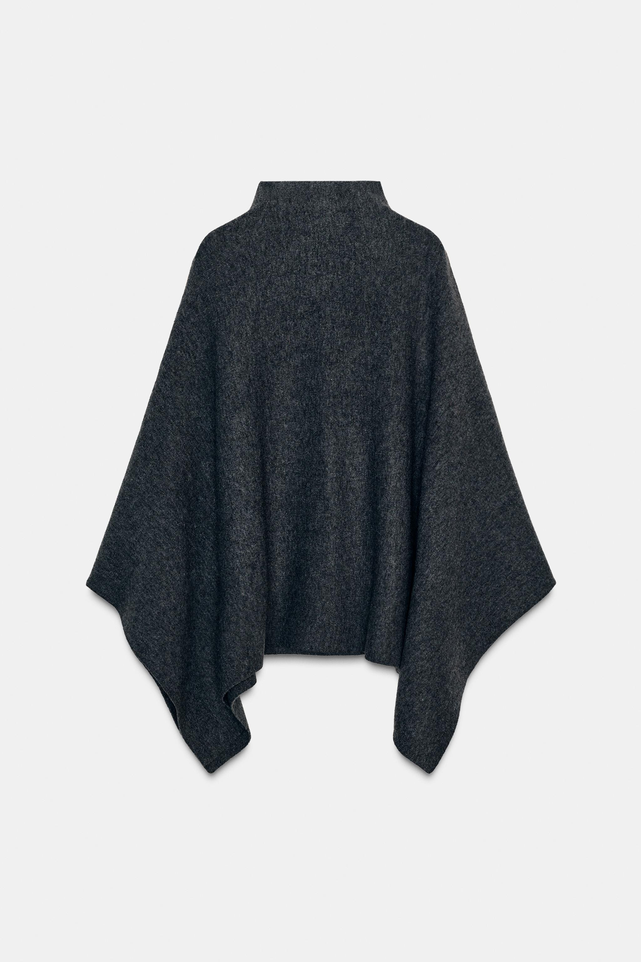 HIGH COLLAR KNIT CAPE | Zara US