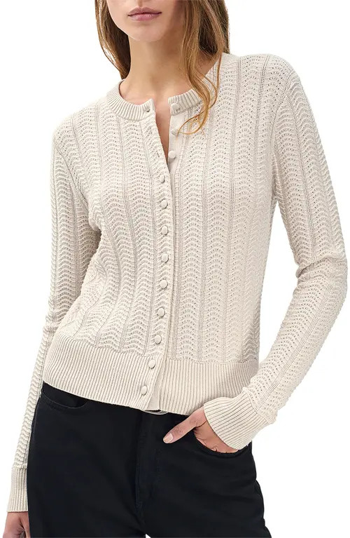 rag & bone Francesca Wool Blend Cardigan in Oatmeal at Nordstrom, Size Large | Nordstrom