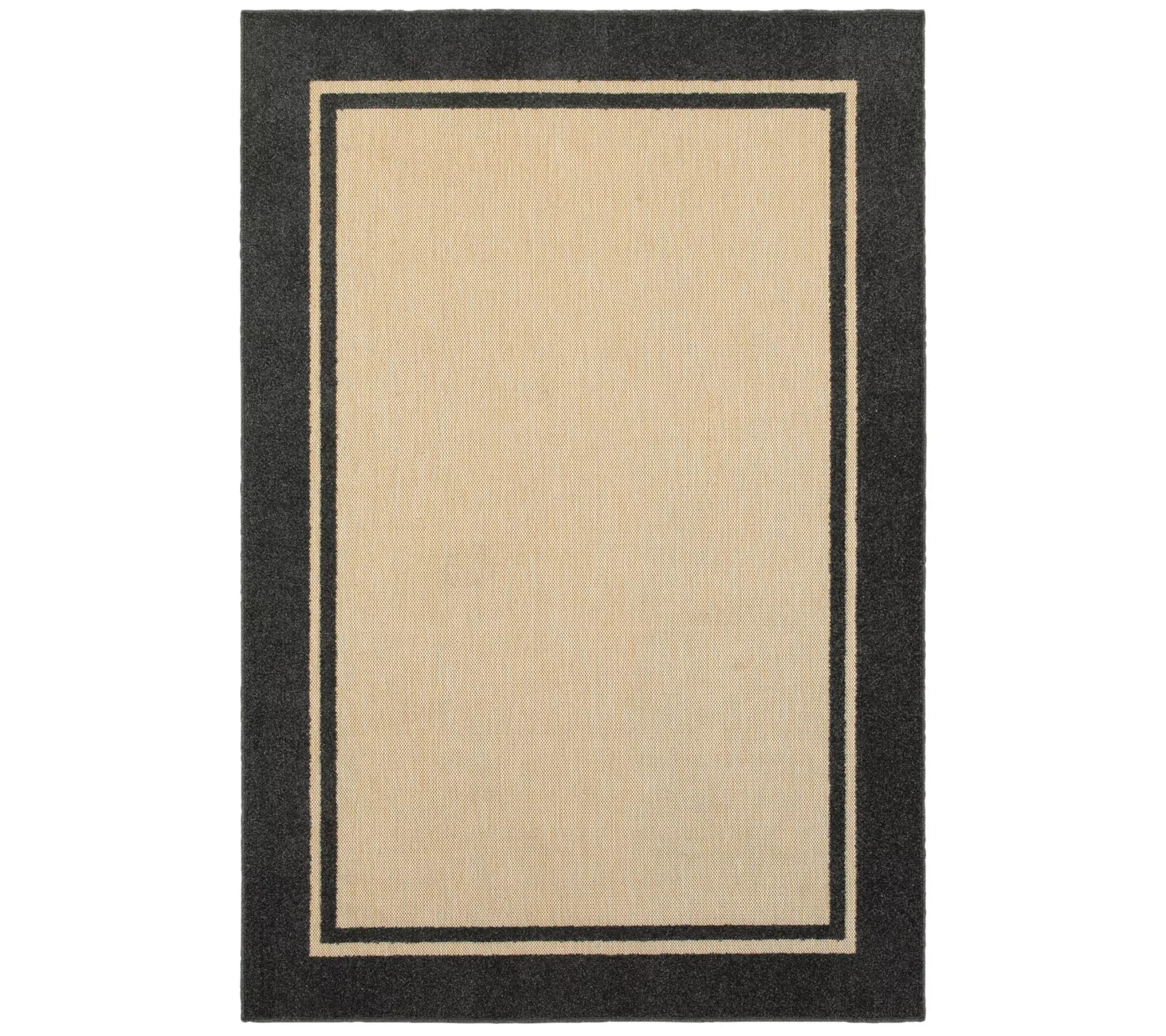Veranda Living In/Out Gray Sand Casual Border 5 '3"x7'6" Rug - QVC.com | QVC
