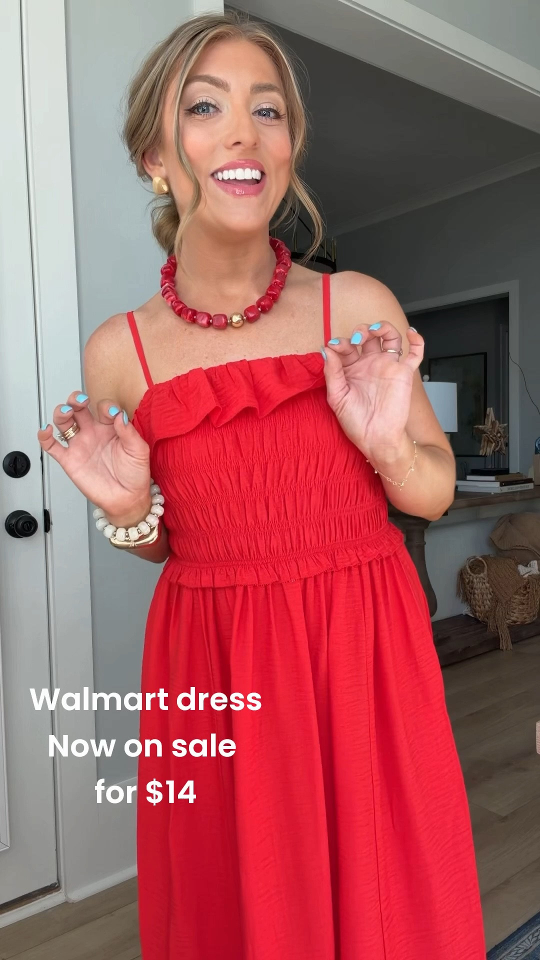❤️✨ This Walmart dress is the definition of a summer showstopper—and it’s on sale for just $14! ✨❤️

The vibrant red color, flattering smocked bodice, and flowy midi silhouette make this one of those dresses that instantly makes you feel put together. Whether you’re heading to a summer wedding, vacation dinner, date night, holiday celebration, or simply running errands in style, this dress is an easy yes.

❤️ Walmart fashion find
❤️ Smocked bodice for a comfortable, flattering fit
❤️ Lightweight and breathable fabric
❤️ Flowy midi length with pockets
❤️ Looks so much more expensive than $14

I paired it with my favorite mesh flats and statement necklace for an effortless summer look that feels both classic and fun. If you’ve been looking for an affordable red dress that turns heads, this is it!

#WalmartFashion #WalmartFinds #RedDress #SummerDress #MidiDress #AffordableFashion #WalmartStyle #VacationOutfit #DateNightOutfit #SummerStyle #FashionDeals #StyleOnABudget #SummerWardrobe #FashionFinds #CasualChic #WomensFashion #AffordableStyle #OOTD #SummerOutfit #DressSale ❤️☀️✨

#LTKootd #LTKSaleAlert #LTKPetite