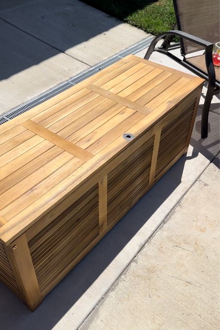 Loving our new outdoor wood deck box from wayfair! #wayfair #wayfairpartner 

#LTKSwim #LTKSeasonal #LTKHome