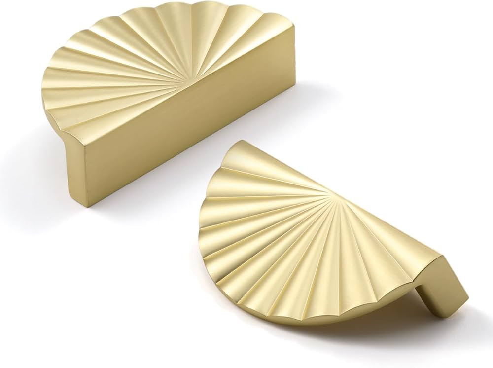 10 Pack Brushed Gold Cabinet Pulls Cup Flat Brass Drawer Pulls Kitchen Cupboard Bathroom Dresser ... | Amazon (US)