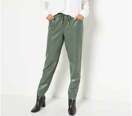 Candace Cameron Bure Petite FauX Leather Pull-On Pant - QVC.com | QVC