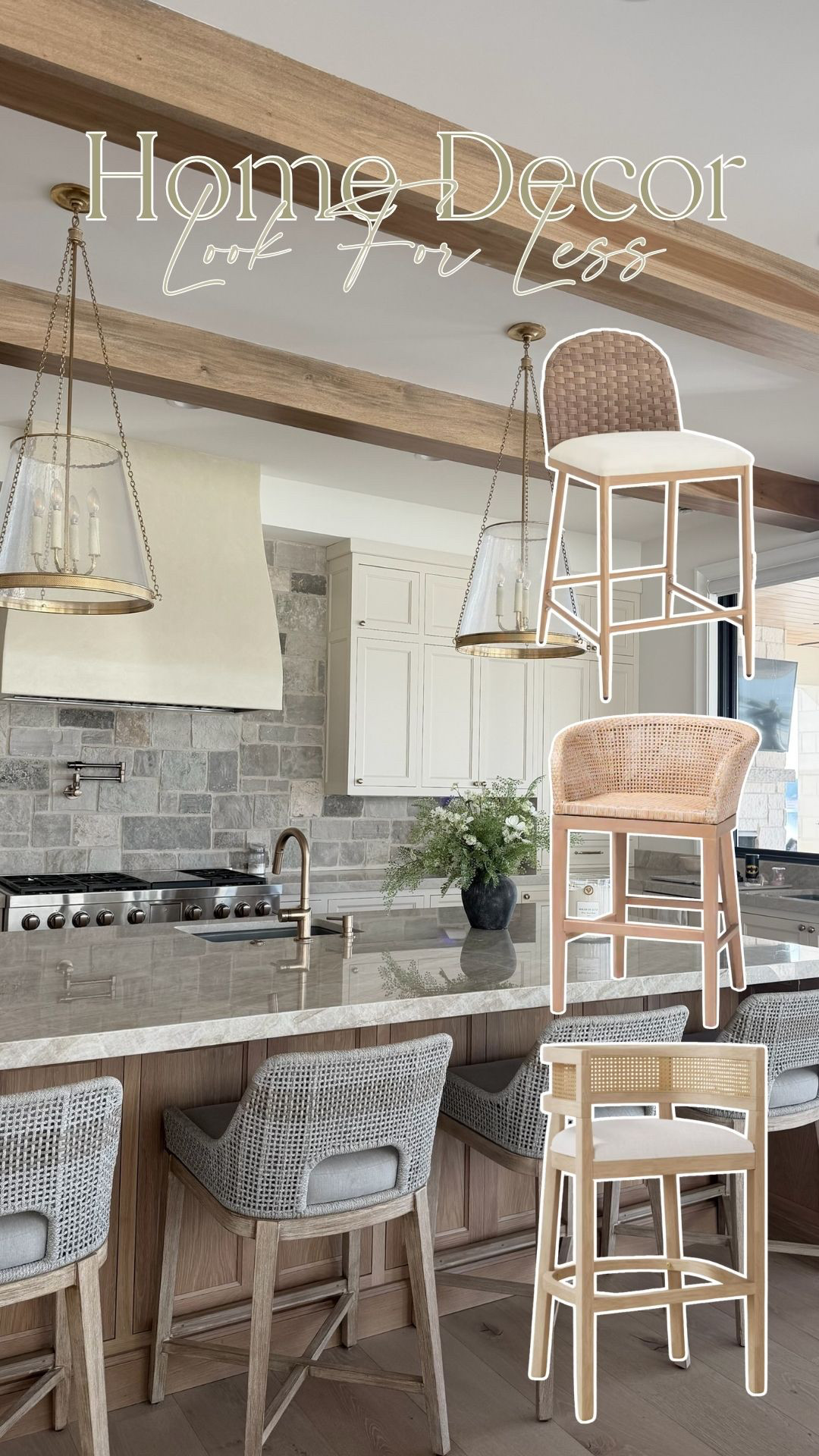 look for less minimalistic chic wicker barstools  

 #LTKdayinmylife #LTKHome #LTKSaleAlert