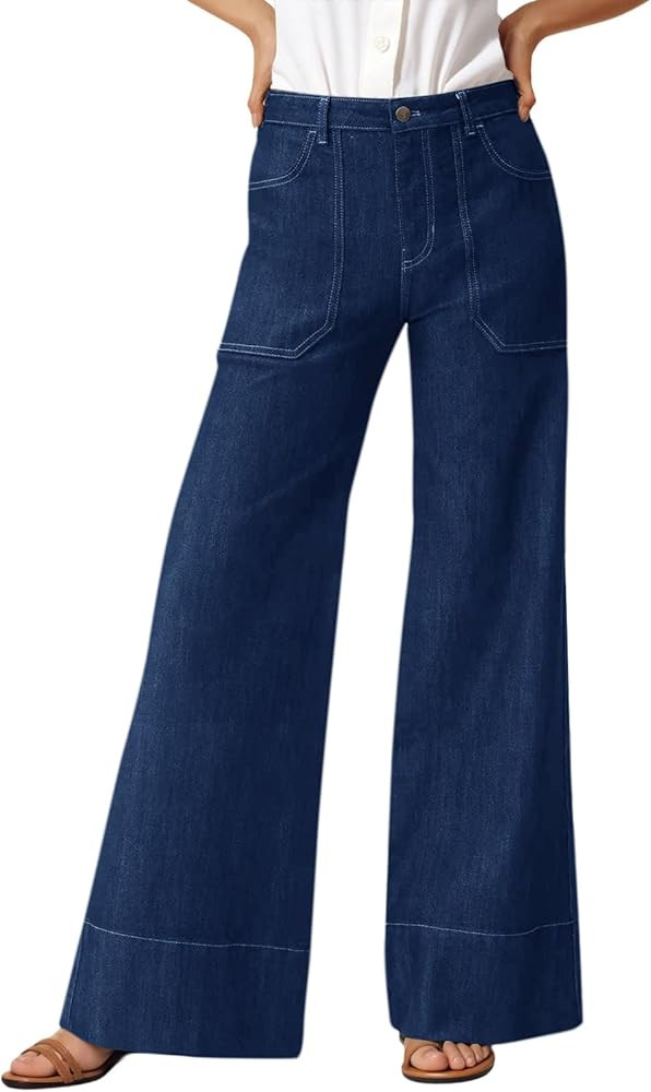 Cicy Bell Womens Wide Leg Jeans Baggy Casual High Waisted Boyfriend Loose Denim Pants with Pocket... | Amazon (US)