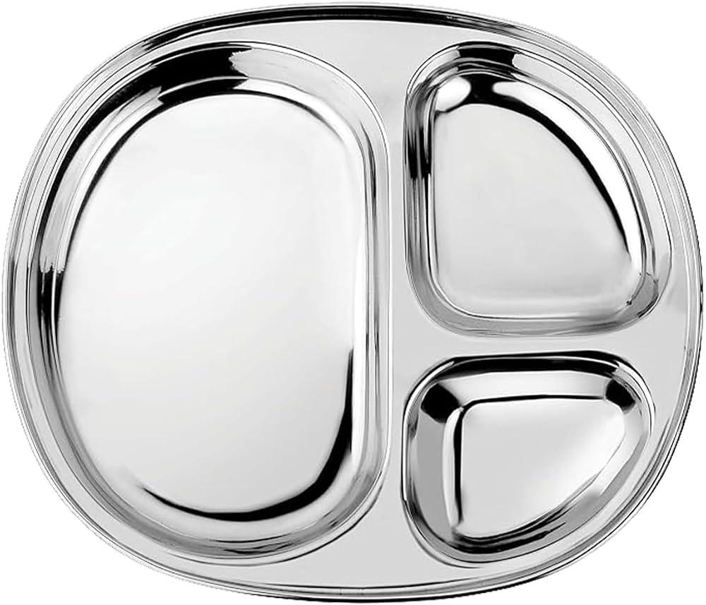 Ahimsa Stainless Steel Kids Plates - Divided Toddler Plates, Pediatrician Designed, Non Toxic Tod... | Amazon (US)