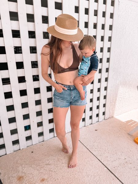 Obsessed with this outfit I wore at the beach! Top is skims, shorts are from Target, hat is from Amazon! 

Romans swim onesie is from Costco! 

#LTKKids #LTKSwim #LTKFindsUnder50