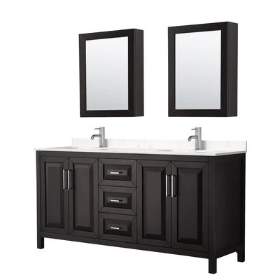 Daria 72" Double Bathroom Vanity Set with Mirror | Wayfair North America
