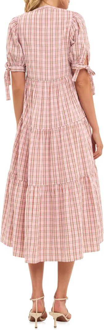 Plaid Tiered Midi Dress | Nordstrom