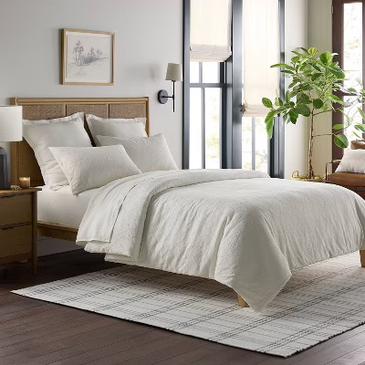 3pc Full/Queen Trellis Pattern Comforter Bedding Set Cream - Hearth & Hand™ with Magnolia | Target