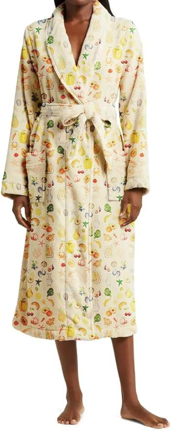 Cute Floral Fruit Robes for Women Y2k Cotton Lightweight Long Plush Robes Fuzzy Fleece Bathrobe w... | Amazon (US)