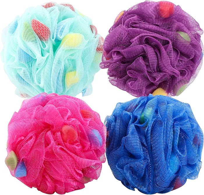 Premium Mesh Poufs (65g/pcs) Bath Sponges Shower Loofahs Exfoliating Shower Puff - Great for Body... | Amazon (US)