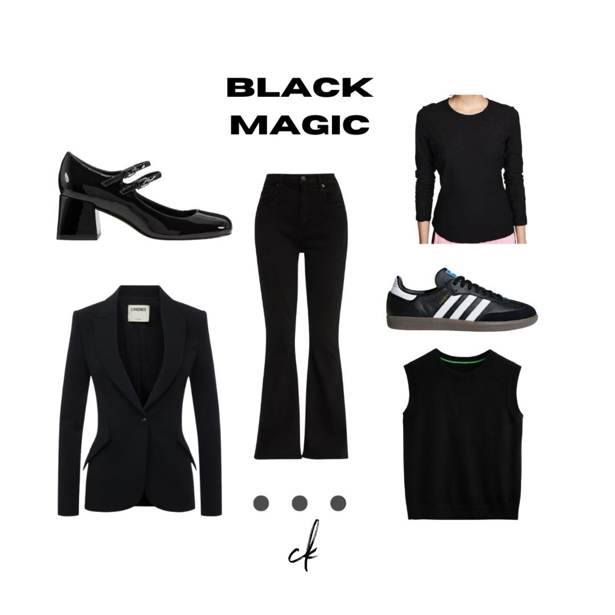 Happy Halloween! Here are my must have black staples I’m wearing right now. 
#personalstylist #blackblazer #sambas #adidas #maryjane #blackcrew #blackjeans #vest 

#LTKshoecrush #LTKSeasonal #LTKstyletip