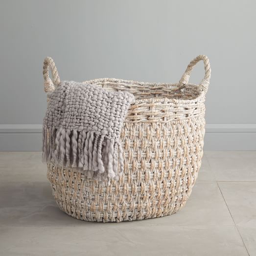 Oversized Seagrass Basket, Whitewashed | West Elm (US)