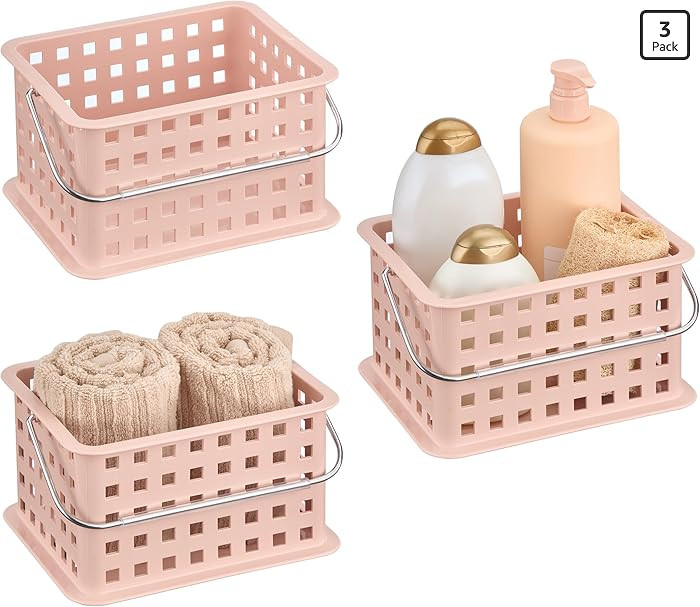 iDesign Small Shower Caddy with Handle, Portable Shower Organizer for Dorm or Bathroom, 3-Pack, P... | Amazon (US)