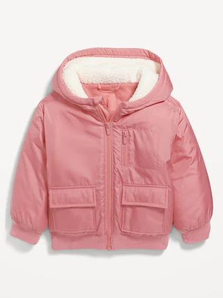 Hooded Zip-Front Water-Resistant Jacket for Toddler Girls | Old Navy (US)