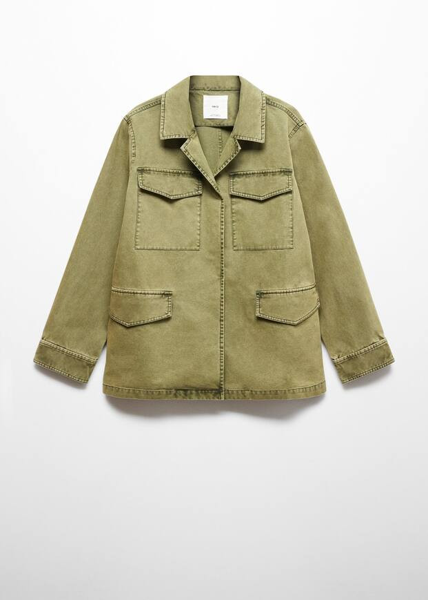 Chest-pocket cotton overshirt -  Women | Mango United Kingdom | MANGO (UK)