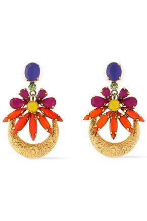 Elizabeth Cole Woman Gold-tone Stone Earrings Coral Size - | The Outnet Global