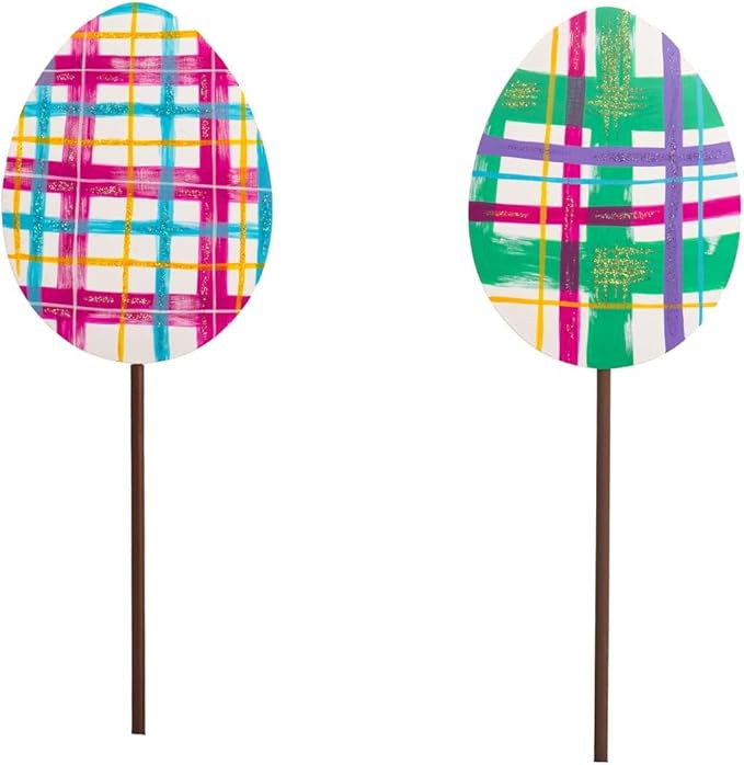 The Round Top Collection-Plaid Eggs, S/2 Decorative Ornament | Amazon (US)