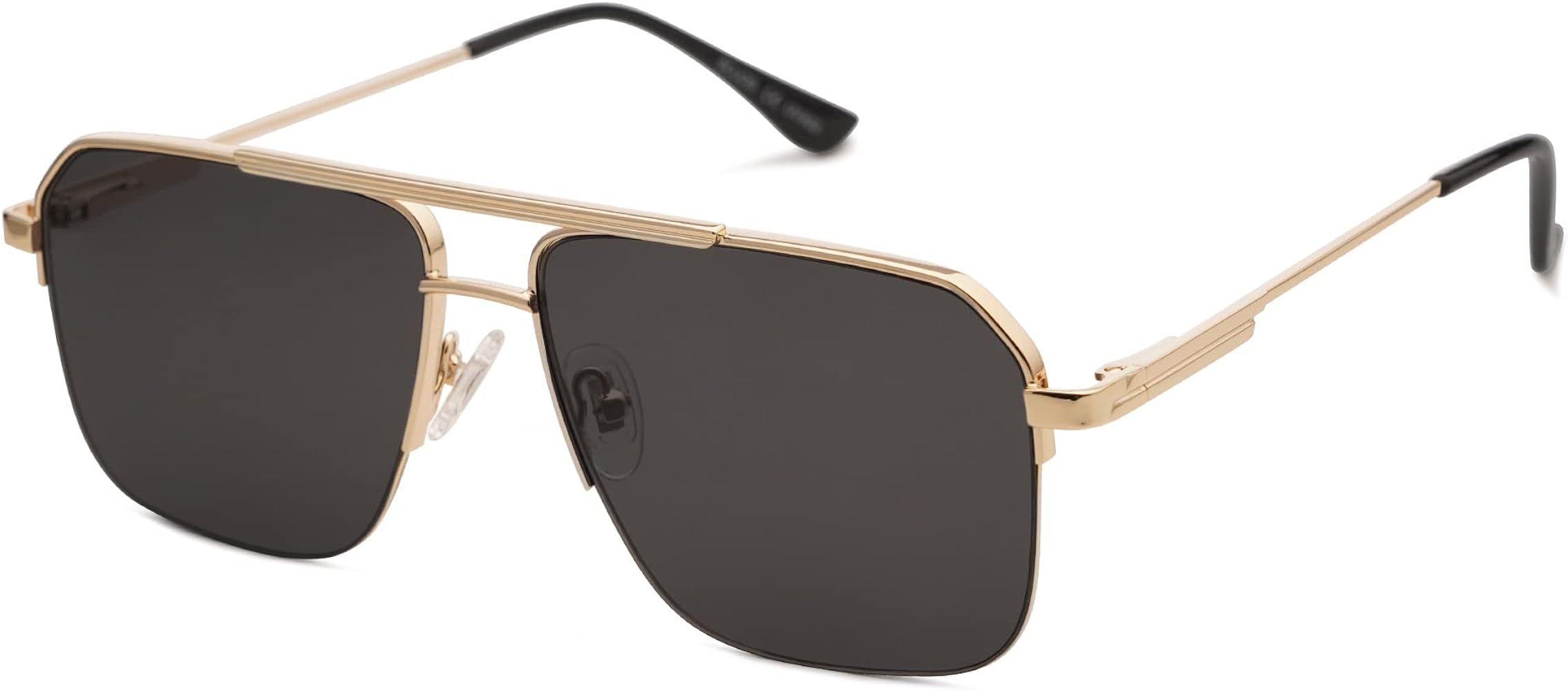 SOJOS Retro Square Sunglasses Womens Men Semi-Rimless Shades Trendy Designer Sun Glasses UV400 SJ... | Amazon (US)