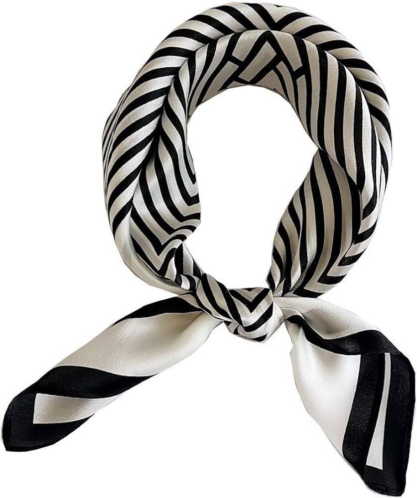 100% Mulberry Silk Scarfs for Women-Lightweight Square Satin Head Scarf-Small Silk Hair Scarf for... | Amazon (US)