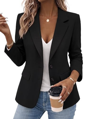 Mina Self Black Casual Blazers Jackets for Women 2026 Spring Jackets Suits Womens Fashion Funeral Church Outfits Business Capsule Wardrobe Blazer Dress Women's Suit | Amazon (US)
