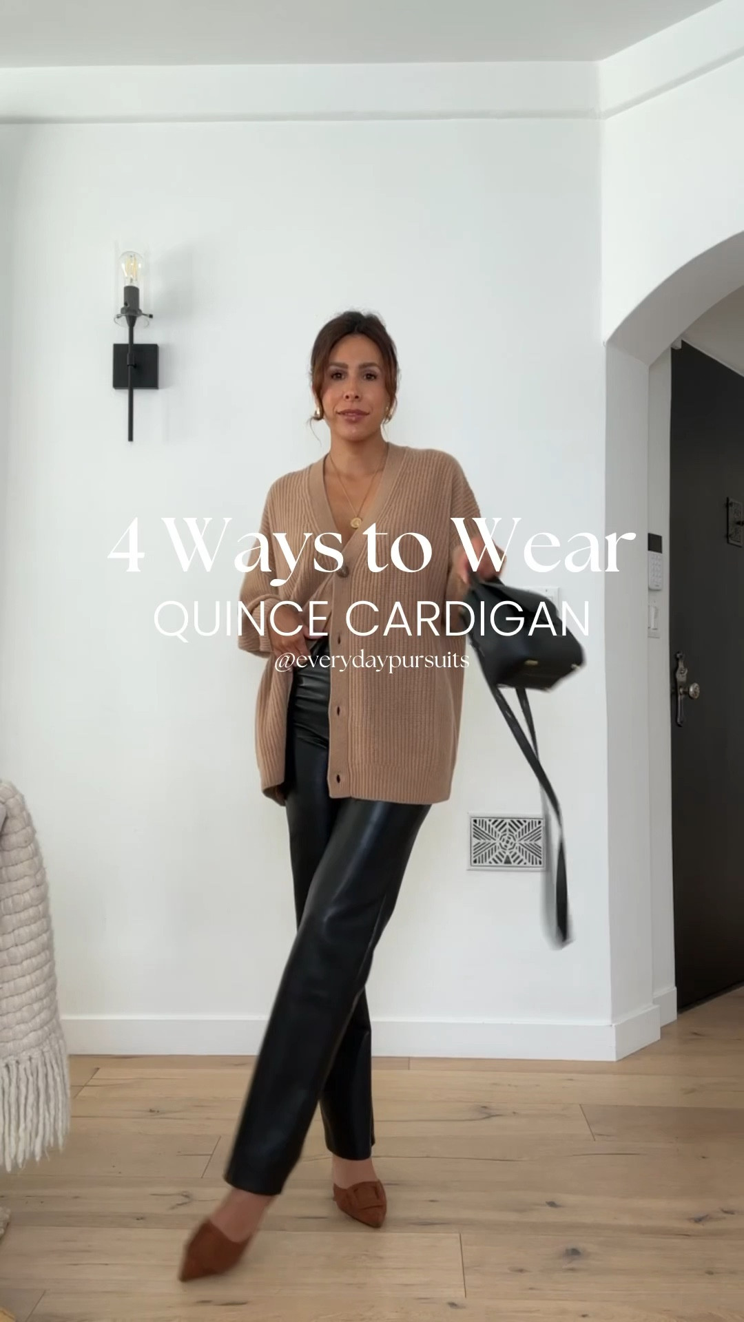 This cashmere cardi is a serious dup for the jenni kayne one that’s $300 more!  the leather pants are Aritzia and purse is Polene. 

#LTKshoecrush #LTKfindsunder100 #LTKstyletip