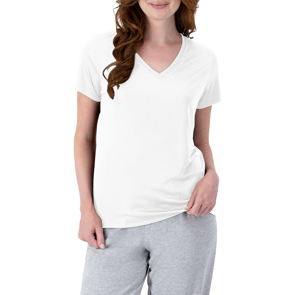 Hanes Women's Cooldri Short Sleeve Performance V-Neck T-Shirt (1 Pack) | Amazon (US)