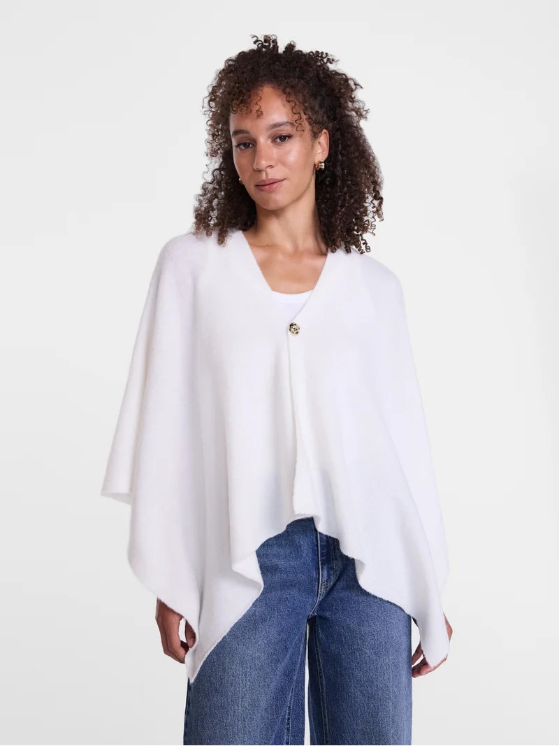 Scenario Women's Button Front Ruana, Mid-weight, Sizes S-XL | Walmart (US)