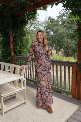 Promesa Floral Mockneck Maxi Dress | Social Threads