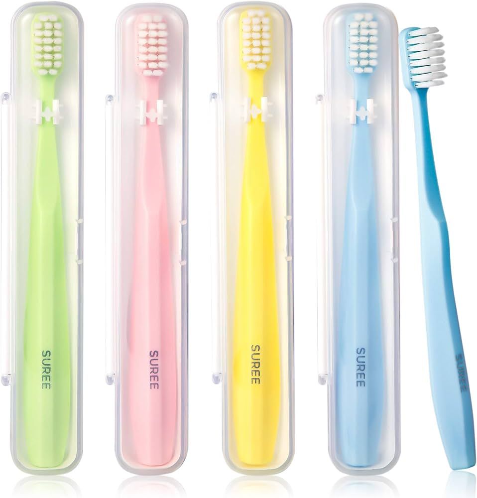 SUREE Extra Soft Toothbrush for Sensitive Teeth, Upgraded 10000 Bristles Nano Toothbrush, Ultra S... | Amazon (US)