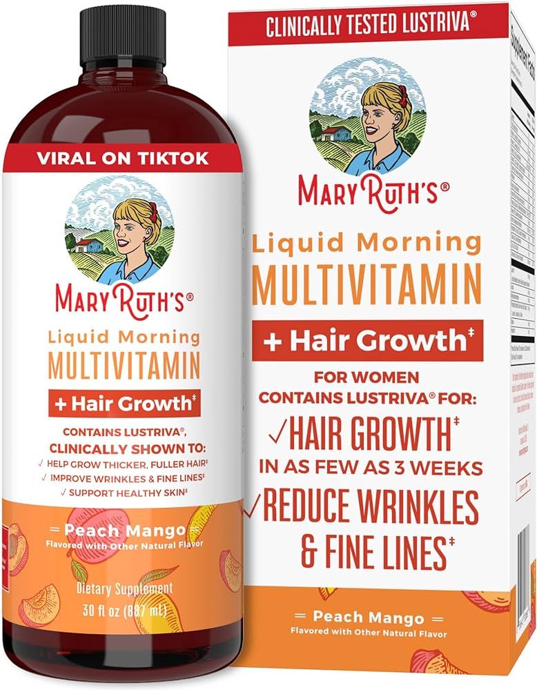 MaryRuth's Liquid Multivitamin for Women + Lustriva® Hair Growth Vitamins | Biotin 10000mcg | Vitami | Amazon (US)