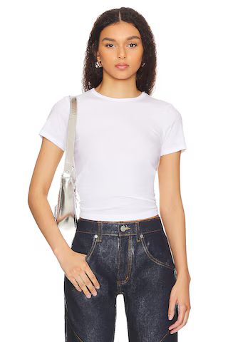 Good American Slim Fitted Tee in Cloud White001 from Revolve.com | Revolve Clothing (Global)