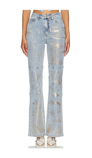 Lorcan Pants in Denim Gold Metallic | Revolve Clothing (Global)