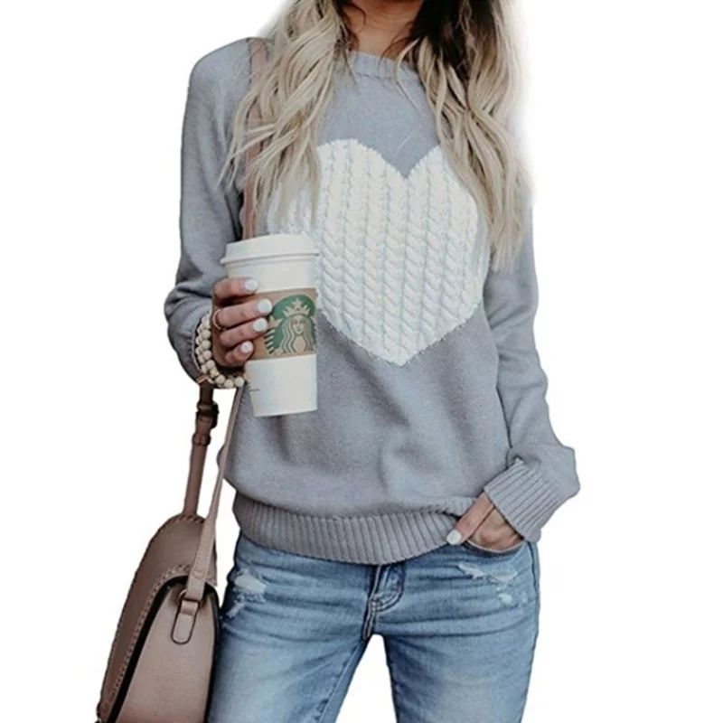 Women Knitwear Autumn and Winter Large Size Love Sweater - Walmart.com | Walmart (US)